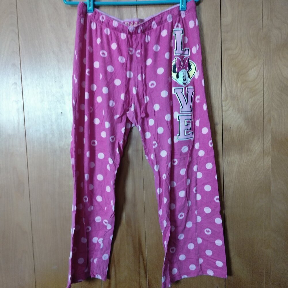 DISNEY JUNIORS 11/13 MINNIE MOUSE PAJAMA PANTS PINK ELASTIC WAIST PULL ON